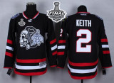 Chicago Blackhawks -2 Duncan Keith Black White Skull 2014 Stadium Series 2015 Stanley Cup Stitched N