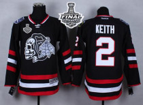 Chicago Blackhawks -2 Duncan Keith Black White Skull 2014 Stadium Series 2015 Stanley Cup Stitched N