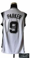 Revolution 30 Autographed San Antonio Spurs -9 Tony Parker White Stitched NBA Jersey