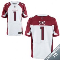 Nike Arizona Cardinals -1 Sims Jersey White Elite Road Jersey
