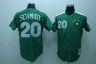 Mitchell and Ness Philadelphia Phillies #20 Mike Schmidt Stitched Green Throwback MLB Jersey