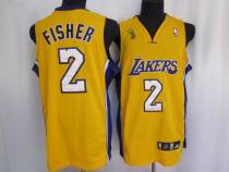 Los Angeles Lakers -2 Derek Fisher Stitched Yellow Champion Patch NBA Jersey Los Angeles Lakers -2 Derek Fisher Stitched Yellow Champion Patch NBA Jersey