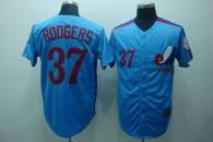Mitchell and Ness Expos -37 Steve Rogers Blue Stitched Throwback MLB Jersey
