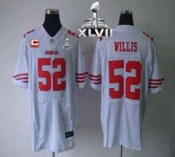Nike San Francisco 49ers #52 Patrick Willis White With C Patch Super Bowl XLVII Men‘s Stitched NFL E