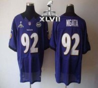 Nike Ravens -92 Haloti Ngata Purple Team Color Super Bowl XLVII Men Stitched NFL Elite Jersey
