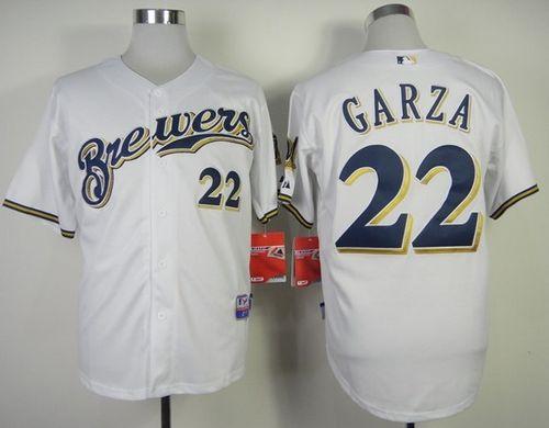 Milwaukee Brewers -22 Matt Garza White Cool Base Stitched MLB Jersey