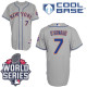 New York Mets -7 Travis d Arnaud Grey Road Cool Base W 2015 World Series Patch Stitched MLB Jersey