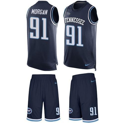 Titans -91 Derrick Morgan Navy Blue Alternate Stitched NFL Limited Tank Top Suit Jersey