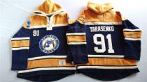 St Louis Blues -91 Vladimir Tarasenko Navy Blue Gold Sawyer Hooded Sweatshirt Stitched NHL Jersey St Louis Blues -91 Vladimir Tarasenko Navy Blue Gold Sawyer Hooded Sweatshirt Stitched NHL Jersey