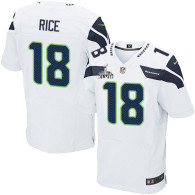 Seattle Seahawks Super Bowl XLVIII #18 Men's Sidney Rice Elite Road White Jersey