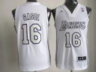 Los Angeles Lakers -16 Pau Gasol White Big Color Fashion Stitched NBA Jersey