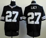 Nike Green Bay Packers #27 Eddie Lacy Black Shadow Men's Stitched NFL Elite Jersey