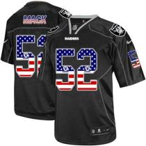 Nike Oakland Raiders #52 Khalil Mack Black Men's Stitched NFL Elite USA Flag Fashion Jersey Nike Oakland Raiders #52 Khalil Mack Black Men's Stitched NFL Elite USA Flag Fashion Jersey
