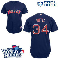 Boston Red Sox #34 David Ortiz Dark Blue Cool Base 2013 World Series Patch Stitched MLB Jersey Boston Red Sox #34 David Ortiz Dark Blue Cool Base 2013 World Series Patch Stitched MLB Jersey