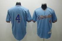 Mitchell and Ness Milwaukee Brewers -4 Paul Molitor Stitched Blue Throwback MLB Jersey Mitchell and Ness Milwaukee Brewers -4 Paul Molitor Stitched Blue Throwback MLB Jersey