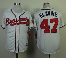 Atlanta Braves #47 Tom Glavine White w 75th Anniversary Commemorative Patch Stitched MLB Jersey Atlanta Braves #47 Tom Glavine White w 75th Anniversary Commemorative Patch Stitched MLB Jersey
