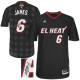 Autographed 2014 Latin Nights Miami Heat -6 LeBron James Noches Enebea Swingman Black Jersey