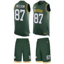 Packers -87 Jordy Nelson Green Team Color Stitched NFL Limited Tank Top Suit Jersey Packers -87 Jordy Nelson Green Team Color Stitched NFL Limited Tank Top Suit Jersey