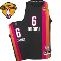 Miami Heat -6 LeBron James Black ABA Hardwood Classic With Finals Patch Stitched NBA Jersey Miami Heat -6 LeBron James Black ABA Hardwood Classic With Finals Patch Stitched NBA Jersey