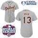 Detroit Tigers #13 Alex Avila Grey Cool Base w 2012 World Series Patch Stitched MLB Jersey