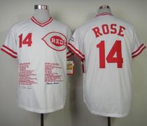 Mitchell And Ness Cincinnati Reds -14 Pete Rose White Commemorative Edition Stitched MLB Jersey Mitchell And Ness Cincinnati Reds -14 Pete Rose White Commemorative Edition Stitched MLB Jersey