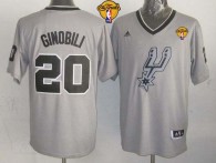 San Antonio Spurs -20 Manu Ginobili Grey 2013 Christmas Day Swingman Finals Patch Stitched NBA Jerse