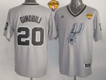 San Antonio Spurs -20 Manu Ginobili Grey 2013 Christmas Day Swingman Finals Patch Stitched NBA Jerse