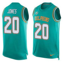 Nike Miami Dolphins -20 Reshad Jones Aqua Green Team Color Stitched NFL Limited Tank Top Jersey Nike Miami Dolphins -20 Reshad Jones Aqua Green Team Color Stitched NFL Limited Tank Top Jersey