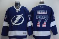 Tampa Bay Lightning -77 Victor Hedman Blue USA Flag Fashion Stitched NHL Jersey