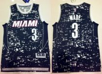 Miami Heat -3 Dwyane Wade Black City Light Stitched NBA Jersey Miami Heat -3 Dwyane Wade Black City Light Stitched NBA Jersey