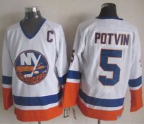 New York Islanders -5 Denis Potvin White CCM Throwback Stitched NHL Jersey New York Islanders -5 Denis Potvin White CCM Throwback Stitched NHL Jersey