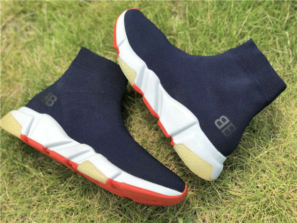 Authentic Balenciaga Speed Trainer Dark Blue