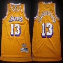 Los Angeles Lakers -13 Wilt Chamberlain Yellow Throwback Stitched NBA Jersey Los Angeles Lakers -13 Wilt Chamberlain Yellow Throwback Stitched NBA Jersey