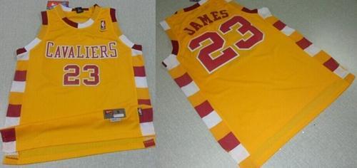 Cleveland Cavaliers -23 LeBron James Gold Throwback Classic Stitched NBA Jersey