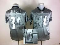 Nike Oakland Raiders #34 Bo Jackson Elite Grey Shadow Men's Stitched NFL Autographed Jersey