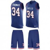 Bills #34 Thurman Thomas Royal Blue Team Color Stitched NFL Limited Tank Top Suit Jersey