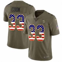 Nike Vikings -33 Dalvin Cook Olive USA Flag Stitched NFL Limited 2017 Salute To Service Jersey Nike Vikings -33 Dalvin Cook Olive USA Flag Stitched NFL Limited 2017 Salute To Service Jersey