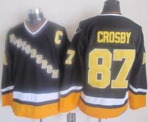 Pittsburgh Penguins -87 Sidney Crosby Black Yellow CCM Throwback Stitched NHL Jersey Pittsburgh Penguins -87 Sidney Crosby Black Yellow CCM Throwback Stitched NHL Jersey