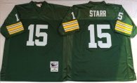 Mitchell And Ness 1969 Packers -15 Bart Starr Green Throwback Stitched NFL Jersey