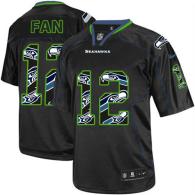 Nike Seattle Seahawks #12 Fan New Lights Out Black Men‘s Stitched NFL Elite Jersey
