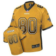 Nike Saints -80 Jimmy Graham Gold Stitched NFL Elite Drift Fashion Jersey