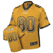 Nike Saints -80 Jimmy Graham Gold Stitched NFL Elite Drift Fashion Jersey