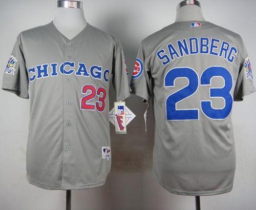 Chicago Cubs -23 Ryne Sandberg Grey 1990 Turn Back The Clock Stitched MLB Jersey