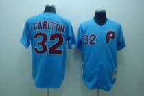 Mitchell and Ness Philadelphia Phillies #32 Steve Carlton Stitched Blue Throwback MLB Jersey Mitchell and Ness Philadelphia Phillies #32 Steve Carlton Stitched Blue Throwback MLB Jersey