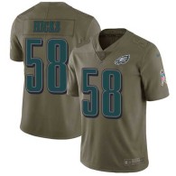Nike Eagles -58 Jordan Hicks Olive Stitched NFL Limited 2017 Salute To Service Jersey