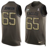 Nike Eagles -65 Lane Johnson Green Stitched NFL Limited Salute To Service Tank Top Jersey