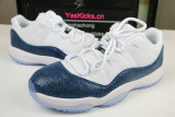 Authentic Air Jordan 11 Low “Navy Blue Snakeskin”