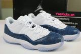 Authentic Air Jordan 11 Low “Navy Blue Snakeskin”