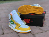 Authentic OFF White X Air Jordan 1 GS Yellow White