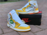 Authentic OFF White X Air Jordan 1 GS Yellow White